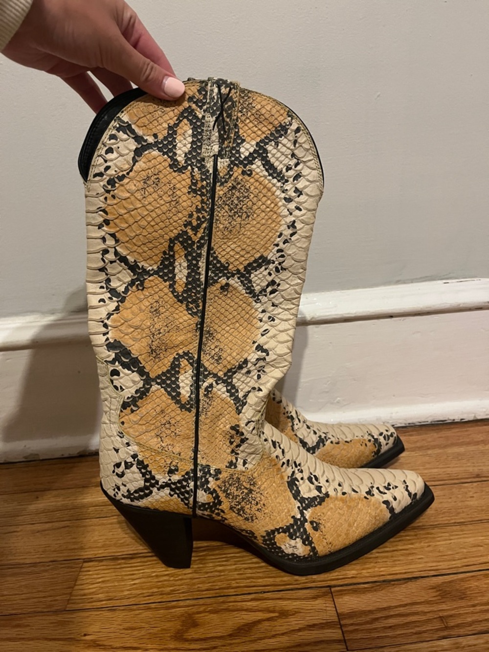 Twisted X Leather Snakeskin Heeled Cowgirl Boots